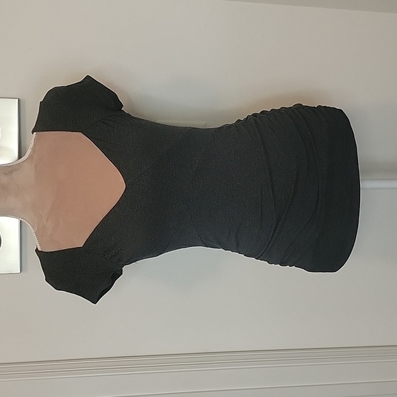 Express, Size S, Dark Gray Short Sleeved, Ruched Side Shirt, EUC - Picture 1 of 7